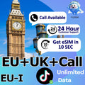 eSIM for UK, Europe & Turkey (EU-i) 1-30 Days Unlimited Data