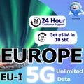 eSIM for Europe & Turkey 3-30 Days Unlimited Data  (EU-I)